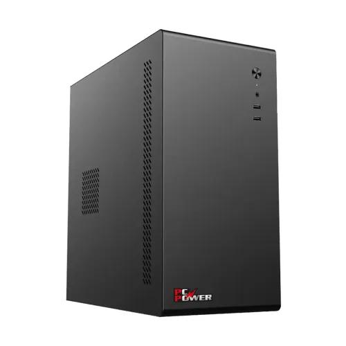 PC Power PC401 Mini Tower Micro-ATX Case with Power Supply – Durable & Compact